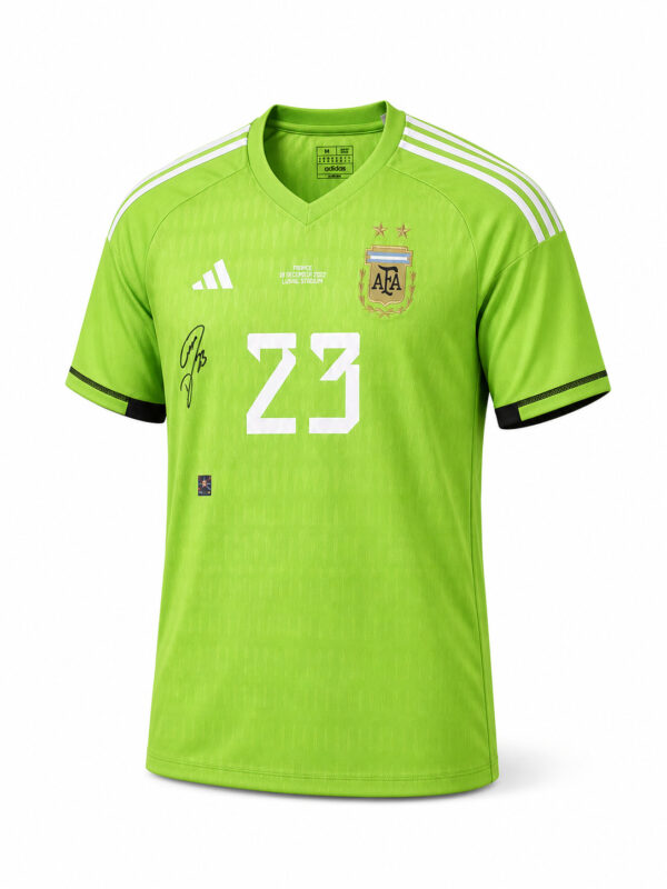 EMILIANO MARTINEZ FRONT SIGNED ARGENTINA 2022 GOALKEEPER SHIRT