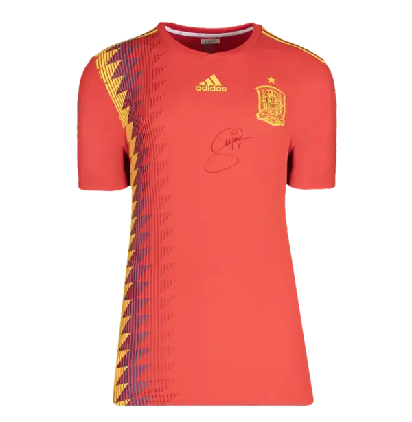 Xavi & Sergio Busquets Dual Signed Spain 2018 Home Shirt