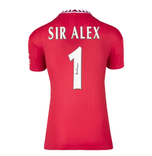 Sir Alex Ferguson Official UEFA Champions League Ferguson Back Signed Manchester United 2022-23 Home Shirt