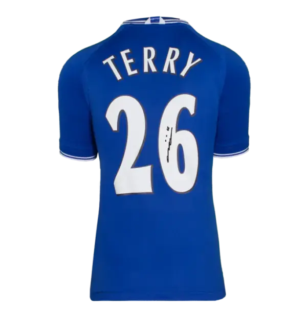 John Terry Back Signed Chelsea 2000 Home Shirt – “Captain, Leader, Legend” Inscription