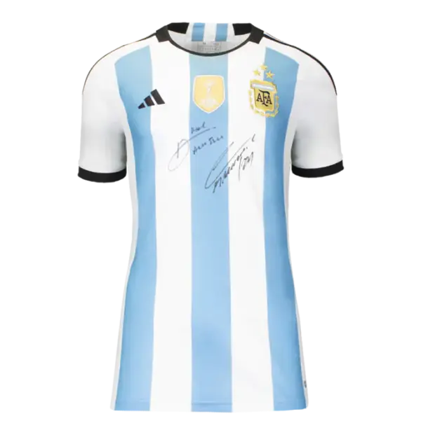Lautaro Martinez &Alexis Mac Allister Dual Signed Argentina 2022 Home Shirt