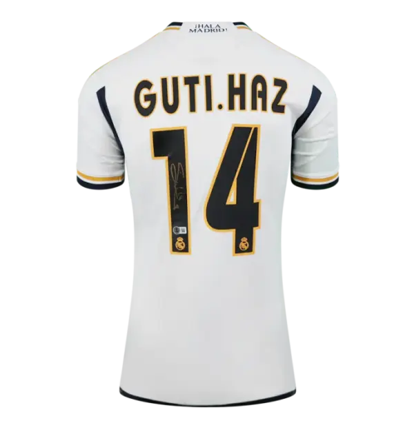 Guti Hernandez Back Signed Real Madrid 2023-24 Home Shirt