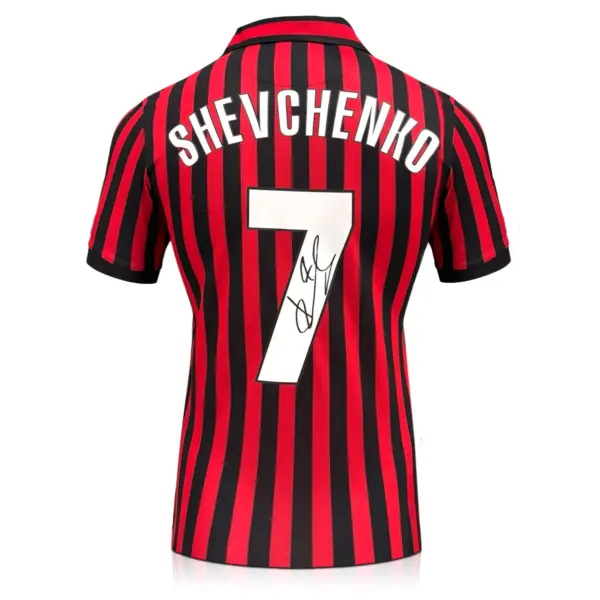 Andriy Shevchenko Signed AC Milan 2000 Centenary Football Shirt. Superior Frame